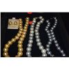Image 4 : GLASS "PEARL" NECKLACES & 14K GLASS "PEARL" EARRINGS (4 PCS)
