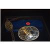 Image 1 : 800 SILVER BOLO TIE & GERMAN SILVER BELT BUCKLE, MONTANA SILVERSMITHS, COLUMBUS, MONT. (2 PCS)