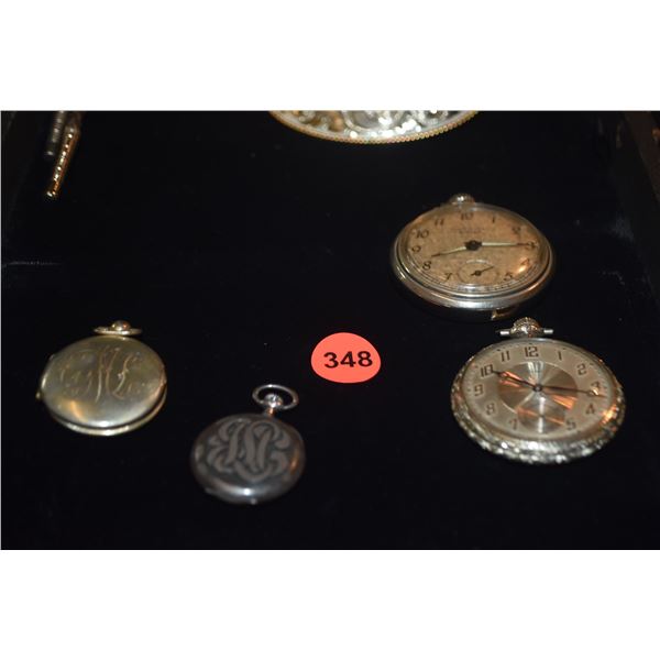 3 POCKET WATCHES & POCKET CASE (4 PCS)