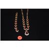 Image 3 : STERLING SILVER FACETED RED STONE NECKLACE & BRACELET (2 PCS)