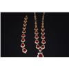 Image 4 : STERLING SILVER FACETED RED STONE NECKLACE & BRACELET (2 PCS)