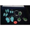 Image 1 : STERLING SILVER TURQUOISE SET & FASHION JEWELRY (5 PCS)