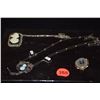 Image 1 : 14K AGATE BROOCH & STERLING SILVER CAMEO NECKLACES (3 PCS)