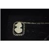 Image 2 : 14K AGATE BROOCH & STERLING SILVER CAMEO NECKLACES (3 PCS)
