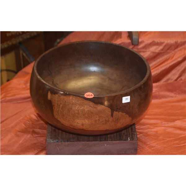 KOU HAWAIIAN CALABASH , CA. EARLY 1800'S, VERY STABLE CONDITION, HAND HEWN, HAND MADE (11 1/4" X 10 