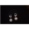 Image 5 : 14K MORGANITE & PEARL EARRINGS
