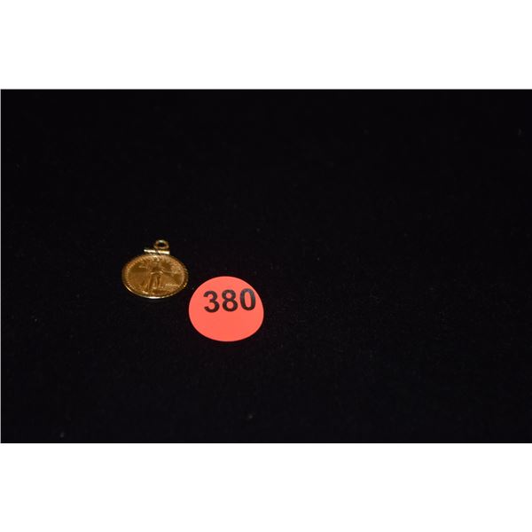 LIBERTY $5 GOLD COIN, 1945 IN 14K BEZEL SETTING (4.2 GTW)