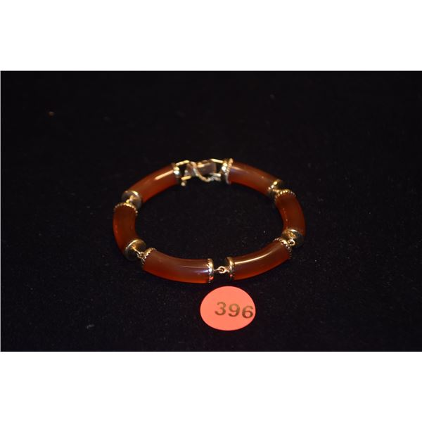 MING'S 14K CARNELIAN BRACELET W/MING'S BOX