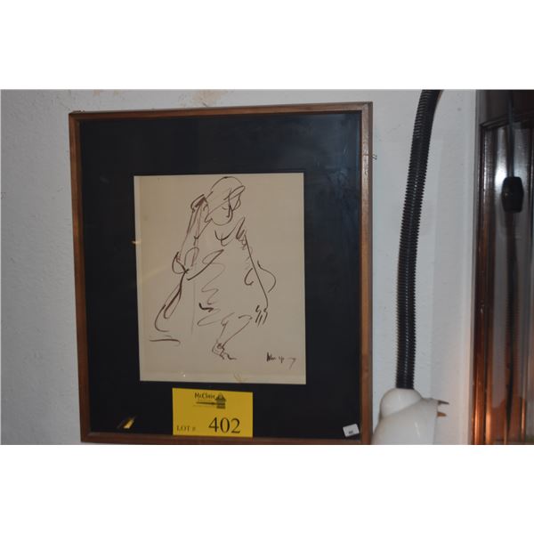 KOA FRAMED SKETCH, JOHN YOUNG (15 3/4" X 17 3/4")