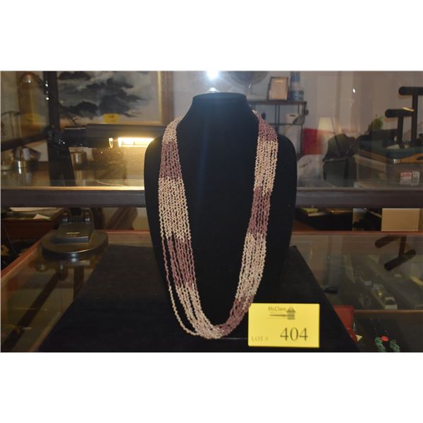 10 STAND NIIHAU SHELL LEI, LEI KIPONA POLOLEI W/KAHELELANI SHELLS, MATINEE LENGTH