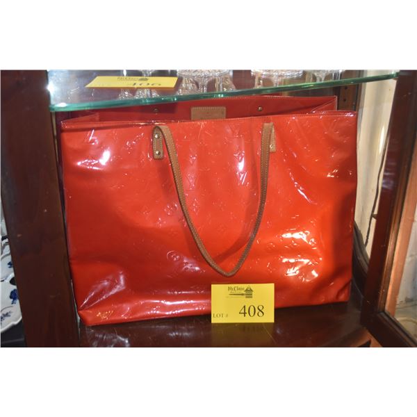 LOUIS VUITTON RED PATENT LEATHER "MONOGRAM VERNIS" BAG