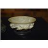 Image 2 : CHINESE MIXED LOT: GREEN SPINACH COLOR CARVED CENSER & JADE HIGH RELIEF CHICKEN BONE WHITE BOWL W/ST