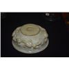 Image 4 : CHINESE MIXED LOT: GREEN SPINACH COLOR CARVED CENSER & JADE HIGH RELIEF CHICKEN BONE WHITE BOWL W/ST