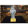 Image 1 : CHINESE PORCELAIN POLYCHROME HEXAGON VASE, BIRD & FLOWER MOTIF; SIGNED (DOUBLE BLUE RINGS & CLOUD) (