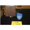 Image 1 : CHINESE MONOCHROME PORCELAIN BLUE/GREY TEA CUP W/BOX; SIGNED YONG ZHENG (2 3/8")