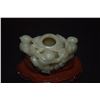 Image 3 : CHINESE 3D OPENWORK NEPHRITE JADE CARVING OF BOYS DANCING AROUND A JAR W/STRINGS OF COINS W/STAND (2