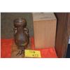 Image 1 : CHINESE COCO-BROWN MONOCHROME STONEWARE VASE W/RING HANDLES (8 1/8")