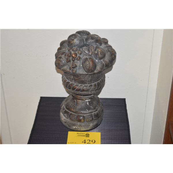 EUROPEAN STYLE FRUIT BASKET DECORATIVE SCULPTURE (12 1/2")