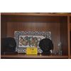Image 1 : CARVED WOOD CHERUBS & HAND PAINTED CERAMIC TILE WALL HANGINGS (4 PCS) (DOES NOT INCLUDE STANDS)
