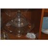 Image 2 : MIXED LOT: CAKE PLATE, GLASSES, PITCHER, PLACE CARD HOLDERS, SHOT GLASSES, ETC. (14 PCS)