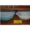 Image 1 : VINTAGE PYREX AMISH BUTTERPRINT CINDERELLA MIXING BOWLS IN TURQUOISE & WHITE (3 PCS)