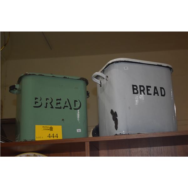 VINTAGE ENAMEL BREAD BOXES (2 PCS)
