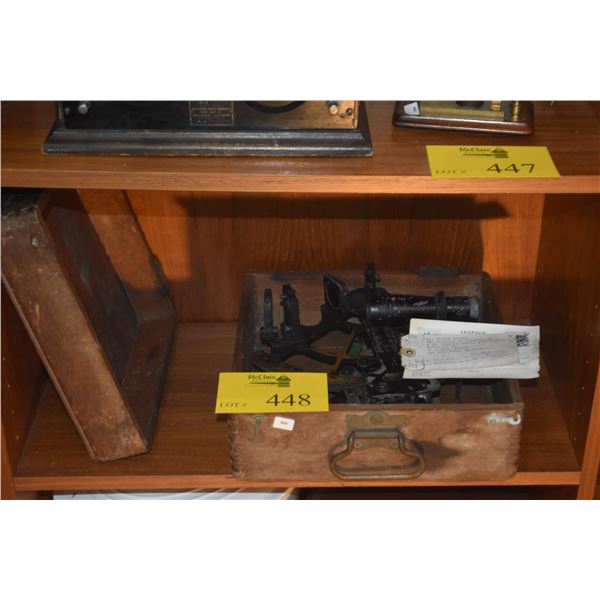 ANTIQUE NAUTICAL SEXTANT IN BOX