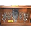 Image 1 : ICE CREAM DISHES & VINTAGE ETCHED GLASSES W/GRAPE & VINE MOTIF (22 PCS)