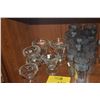 Image 4 : ICE CREAM DISHES & VINTAGE ETCHED GLASSES W/GRAPE & VINE MOTIF (22 PCS)