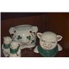 Image 3 : VINTAGE POTTERY "SMILEY PIG" COOKIE JARS & SALT & PEPPER SHAKERS (6 PCS)
