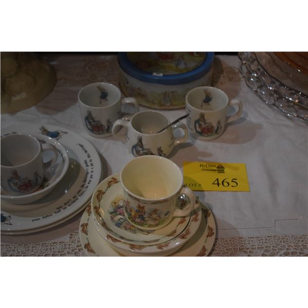 COLLECTION OF PLATES, CUPS, SAUCERS, BOWLS, MINIATURE TEA SET & SPOON-THE WORLD OF BEATRIX POTTER (1