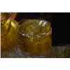 Image 3 : COLLECTION OF AMBER DEPRESSION GLASS PLATES, BOWLS, CUPS, SAUCERS, SALT & PEPPER'S & COLORFUL SHOT G