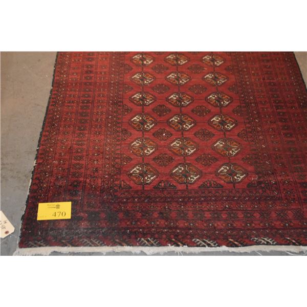 VINTAGE AFGHAN PERSIAN BOKHARA RUG (45" X 69")