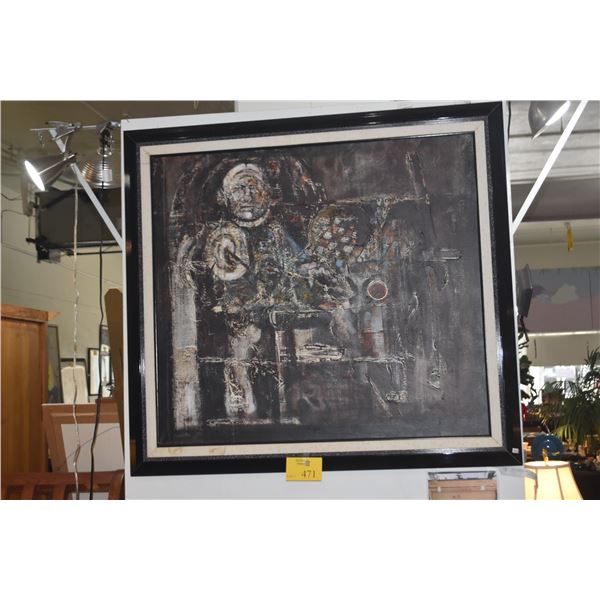 FRAMED OIL ON CANVAS, "CAPTAIN"; SIGNED STASACK '65 (42" X 46")