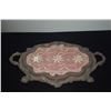 Image 3 : VINTAGE FLORENTINE SERVING TRAY W/LACE INSERT