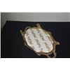 Image 4 : VINTAGE FLORENTINE SERVING TRAY W/LACE INSERT