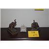 Image 1 : MIXED LOT: PAIR BRONZE ELEPHANTS & MINIATURE STONE TAJ MAHAL (3 PCS)