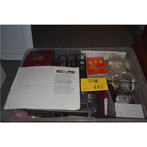 BOX OF MINIATURES (EVERYTHING TO COMPLETE A DIORAMA BOX OF DON BLANDINGS VAGABOND HOUSE