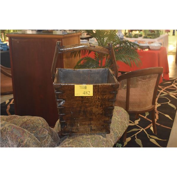 LARGE ANTIQUE CHINESE WOODEN BUCKET