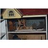 Image 4 : FRAMED SHADOW BOX DIORAMA OF A CLOSET, PEDDLER DOLL W/TABLE OF WARES, SMALL WOODEN DIORAMA OF COUNTR