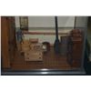 Image 8 : FRAMED SHADOW BOX DIORAMA OF A CLOSET, PEDDLER DOLL W/TABLE OF WARES, SMALL WOODEN DIORAMA OF COUNTR