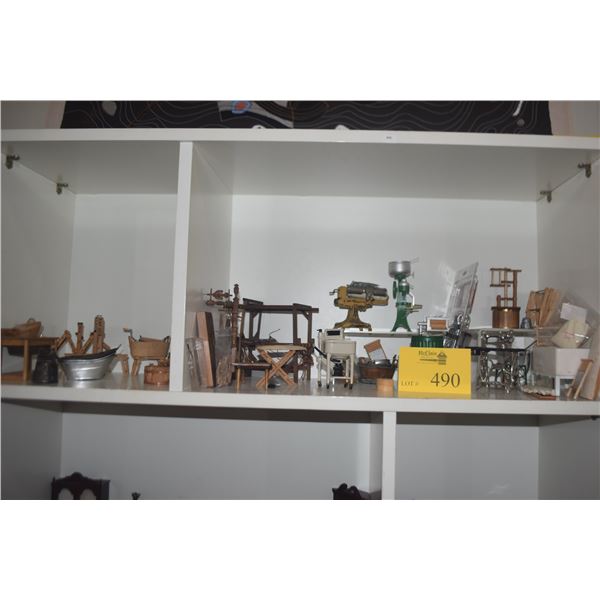 LARGE COLLECTION: ASSORTED WASHROOM/LAUNDRY, IRONING BOARDS, SEWING MACHINES, TUBS, WASH BOARDS, ETC