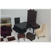 Image 4 : LARGE LOT: ASSORTED DOLLHOUSE FURNITURE, MUSICAL PIANOS, BILLIARDS ROOM