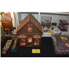 Image 1 : VINTAGE WOODEN DOLLHOUSE DIORAMA FEATURING A RUSTIC STORE (LIGHTED)
