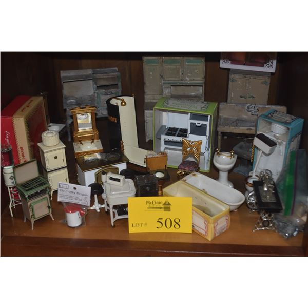 COLLECTION OF ASSORTED METAL DOLLHOUSE FURNITURE