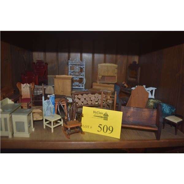 COLLECTION OF ASSORTED DOLLHOUSE FURNITURE (SOME SIGNED)