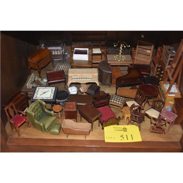 COLLECTION OF ASSORTED DOLLHOUSE FURNITURE (SOME SIGNED)