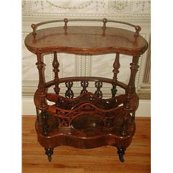 Magazine Rack Table Bar Burl Magnificent Mid 19th C Eng
