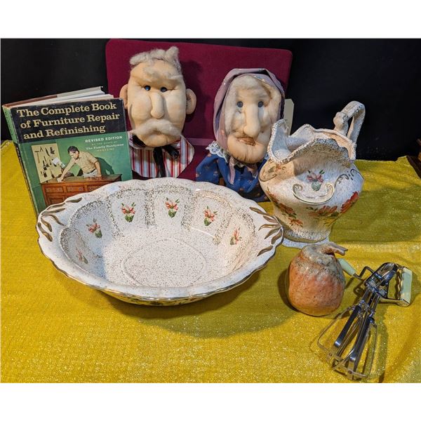 Klondike Days Awarded Soft Art, Wash Basin and Pitcher With Extras