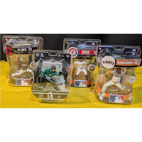 4 Collectible Unopened Sports Icon Figurines: MLB and NHL